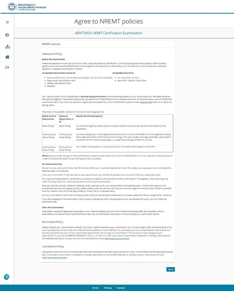 Examination Agreement